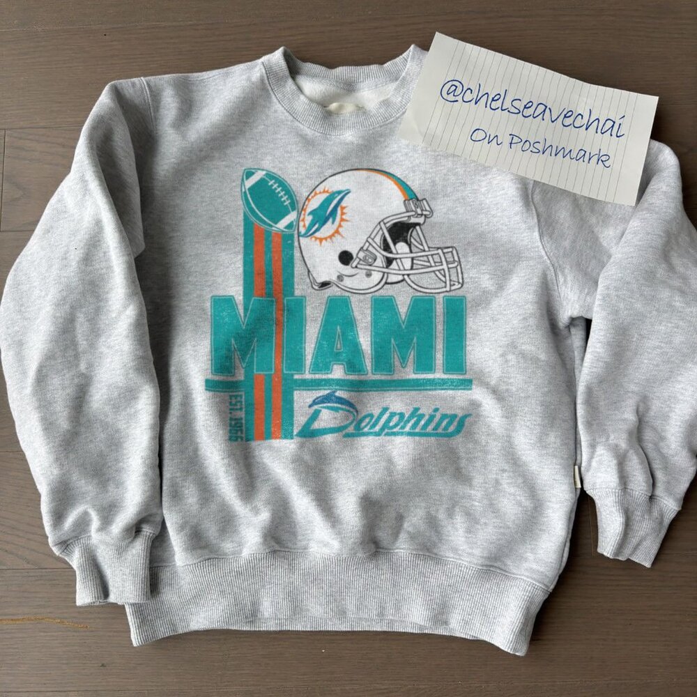 Vintage Miami Dolphins Football Sweatshirt, Retro NFL Miami Dolphins Shirt Tee